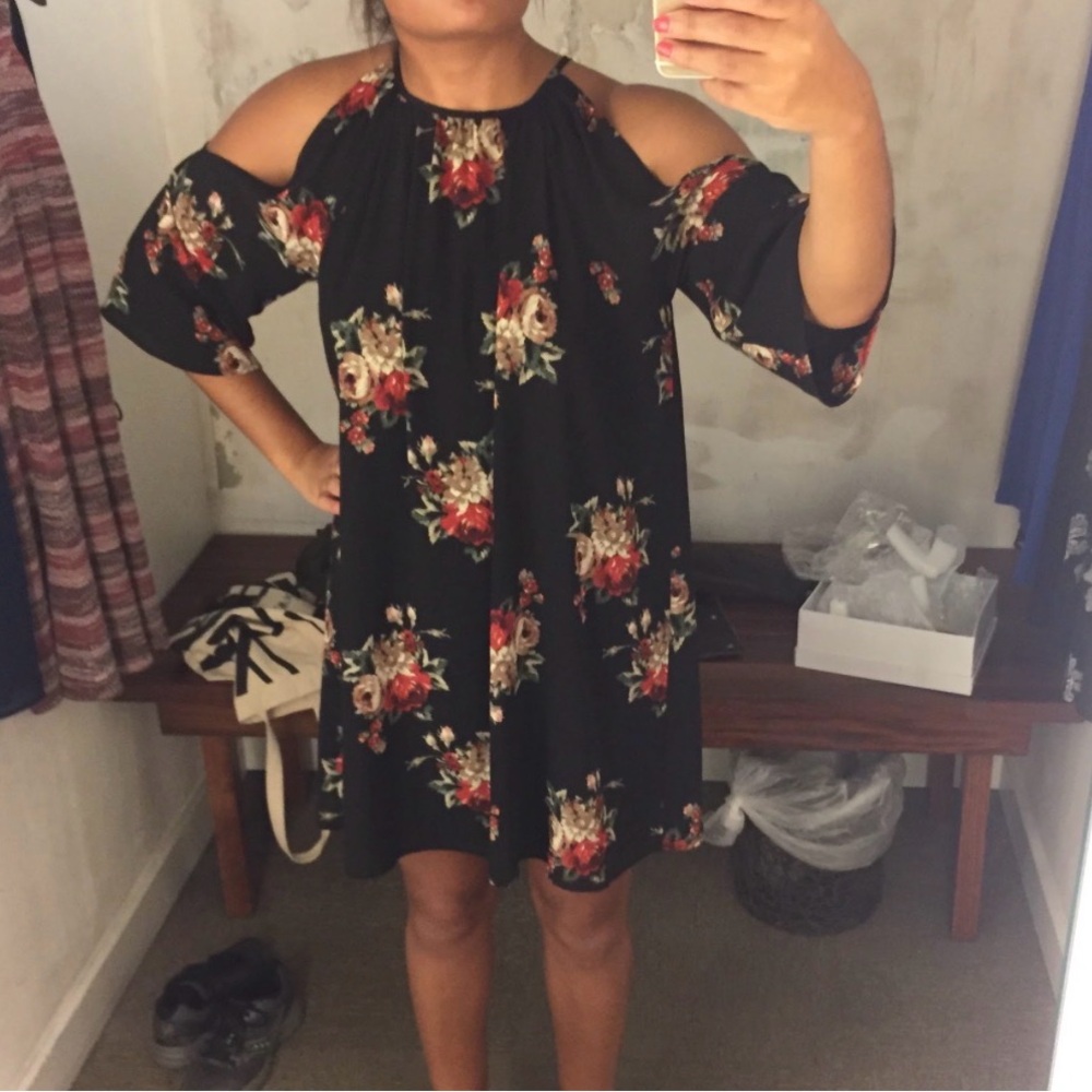 Floral Cold Shoulder Dress